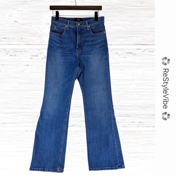 ABLE Women’s Size 28 Denim Jeans High Rise Fit Ankle Kick Wide Leg Style Stretch - Picture 1 of 15